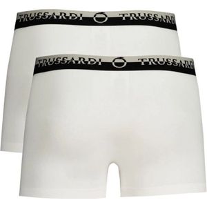 Trussardi, Ondergoed, Heren, Wit, 2Xl, Katoen, Katoenen Boxershorts, Elastische Taille, Logo Print