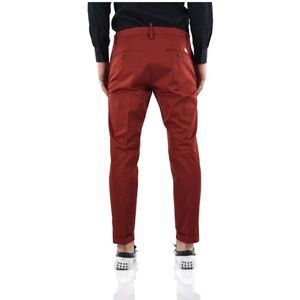 Dsquared2, Broeken, Heren, Rood, L, Katoen, Rode Katoenen Chino met Knoopsluiting