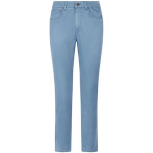 Boglioli, Jeans, Heren, Blauw, W32, Katoen, Katoenen en zijden broek met diagonale textuur