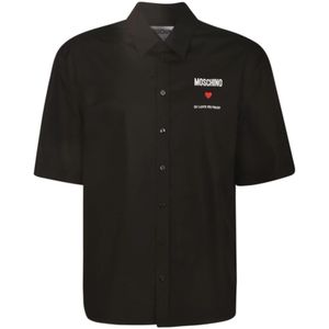 Moschino, Overhemden, Heren, Zwart, L, Short Sleeve Shirts