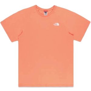 The North Face, Tops, Heren, Oranje, S, Katoen, Logo Print Katoenen T-Shirt