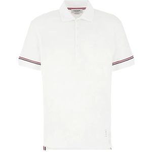 Thom Browne, Tops, Heren, Wit, S, Katoen, Polo Shirts