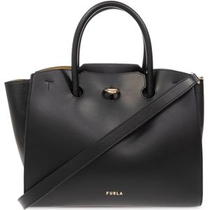 Furla, Tassen, Dames, Zwart, ONE Size, Leer, ‘Genesi Medium’ shopper tas