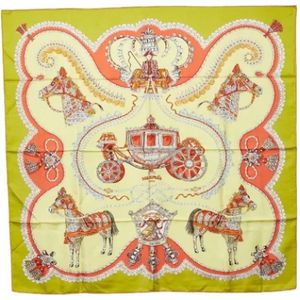 Hermès Vintage, Pre-owned Silk scarves Geel, Dames, Maat:ONE Size