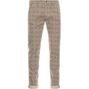 Mason's, Beige Geruite Perzikhuid Chino Broek Bruin, Heren, Maat:S