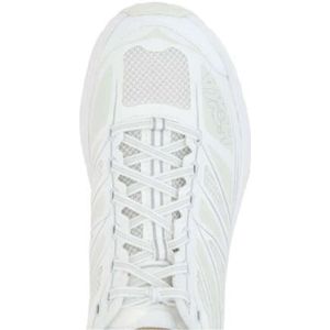 Hoka One One, Schoenen, Heren, Wit, 43 EU, Witte lage sneakers met grafische print en reflecterende details