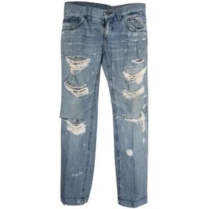 Dolce & Gabbana Pre-owned, Pre-owned, Dames, Blauw, L, Katoen, Pre-owned Cotton jeans