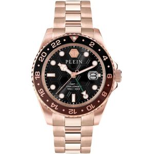Philipp Plein, Accessoires, Heren, Roze, ONE Size, Gmt-I Challenger Horloge