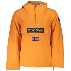 Napapijri, Jassen, Heren, Oranje, S, Polyester, Regenwoudjas in Helder Oranje