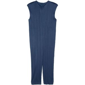 Issey Miyake, Jumpsuits & Playsuits, Dames, Blauw, L, Blauwe Jumpsuit