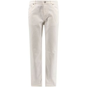 Brunello Cucinelli, Witte Traditionele Broek Wit, Heren, Maat:S