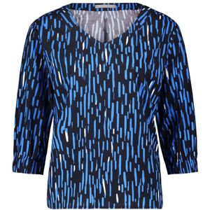 Betty & Co, Blouses & Shirts, Dames, Blauw, 2Xl, Grafische Print Blouse