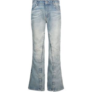 Y/Project, Jeans, Dames, Blauw, W24, Denim, Flared Straight-Leg Denim Jeans