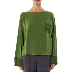 Alessia Santi, Dames Juniper Viscose Blouse Groen, Dames, Maat:M