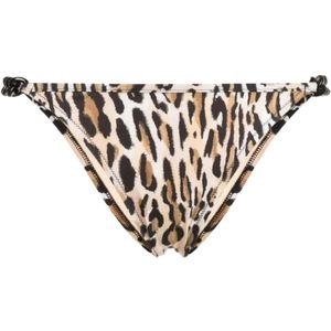 Moschino, Badkleding, Dames, Bruin, M, Polyester, Bruine Leopard Slip Bikini