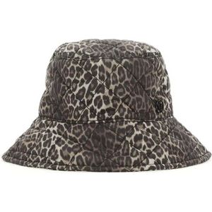 Maison Michel, Leopard Cocoon Nylon Jas Bruin, Dames, Maat:L