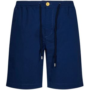 Vilebrequin, Korte broeken, Heren, Blauw, W31, Katoen, Blauwe Casual Shorts met Elastische Tailleband