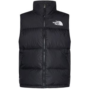 The North Face, Jassen, Heren, Zwart, M, Nylon, Zwarte Gewatteerde Nuptse Donsvest