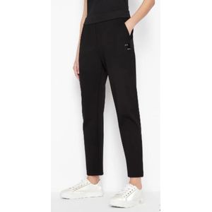 Armani Exchange, Broeken, Dames, Zwart, L, Zwarte Viscose Cropped Broek