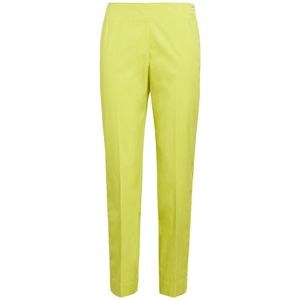 Maliparmi, Broeken, Dames, Geel, XS, Katoen, Slim-Fit Poplin Stretch Broek