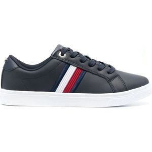 Tommy Hilfiger, Schoenen, Dames, Blauw, 36 EU, Nylon, essentiële gestreepte sneaker