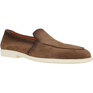 Santoni, Schoenen, Heren, Bruin, 44 EU, Leer, Bruine Malibu Leren Loafers