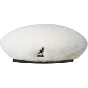 Kangol, Platte Hoeden met Synthetisch Leren Rand Wit, Dames, Maat:M