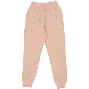 Nike, Broeken, Dames, Roze, L, Katoen, Hoge Taille Fleece Joggers Sportkleding