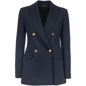 Max Mara Studio, Blazers Blauw, Dames, Maat:2XS