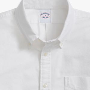 Brooks Brothers, Overhemden, Heren, Wit, S, Katoen, Witte Regular Fit Oxford Cloth Vrijdag Sport Overhemd met Polo Button Down Kraag