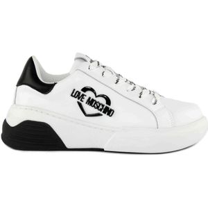 Love Moschino, Schoenen, Dames, Wit, 38 EU, Witte Sneakers