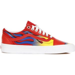 Vans, Schoenen, Heren, Veelkleurig, 40 EU, Leer, Rood/Blauw Lage Sneakers Met Print