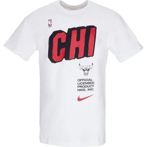 Nike, Tops, Heren, Wit, S, Katoen, Chicago Bulls Block Tee Wit