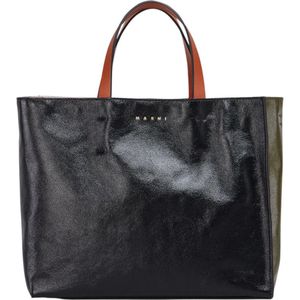 Marni, Tassen, Dames, Zwart, ONE Size, Leer, Museo soft kleine tas van leer