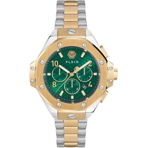 Philipp Plein, Chrono Royal Groene wijzerplaat horloge Veelkleurig, Heren, Maat:ONE Size