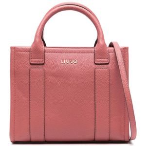 Liu Jo, Tassen, Dames, Roze, ONE Size, Katoen, Gestructureerde Rode Tote Tas