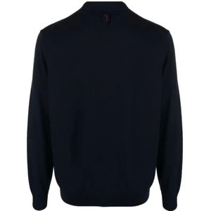 Billionaire, Tops, Heren, Blauw, 2Xl, Wol, Blauwe Polo-Neck Longsleeve Shirt