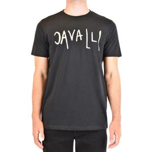 Roberto Cavalli, T-Shirt Zwart, Heren, Maat:S