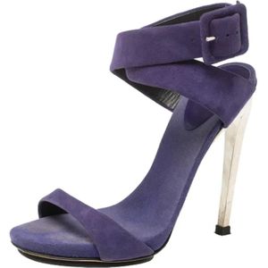 Giuseppe Zanotti Pre-owned, Pre-owned, Dames, Blauw, 36 EU, Suède, Pre-owned Suede sandals