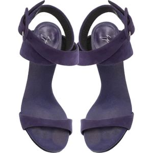 Giuseppe Zanotti Pre-owned, Pre-owned, Dames, Blauw, 36 EU, Suède, Pre-owned Suede sandals