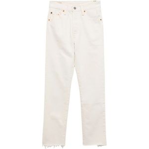 Levi's, Jeans, Dames, Wit, W28, Denim, Witte Denim Hoge Taille Jeans