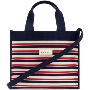 Marni, Shopper tas met logo Veelkleurig, Dames, Maat:ONE Size