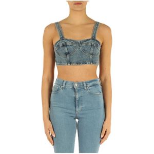 Tommy Jeans, Tops Blauw, Dames, Maat:XS