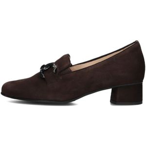 Hassia, Schoenen, Dames, Bruin, 42 1/2 EU, Suède, Bruin Suède Loafers met Kettingdetail