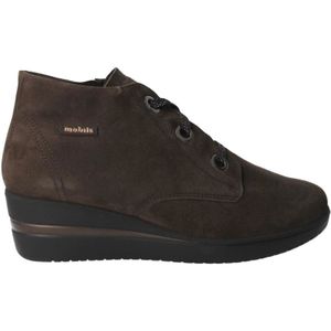 Mephisto, Schoenen, Dames, Bruin, 39 1/2 EU, Suède, Bruine suède dames enkellaarzen