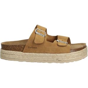 Barbour, Bruine leren sandalen Bruin, Dames, Maat:40 EU