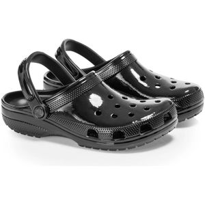 Crocs, Schoenen, Heren, Zwart, 36 EU, Glanzende Klomp Sandalen