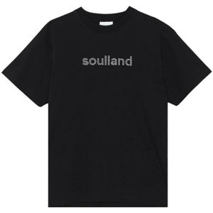 Soulland, Tops, unisex, Zwart, L/Xl, Katoen, Rhinestone T-shirt
