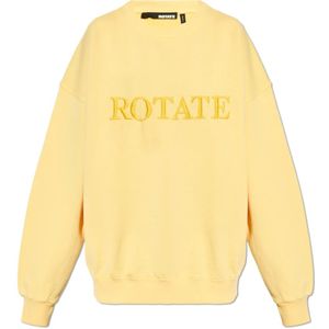 Rotate Birger Christensen, Sweatshirts & Hoodies, Dames, Geel, L, Katoen, Sweatshirt met logo