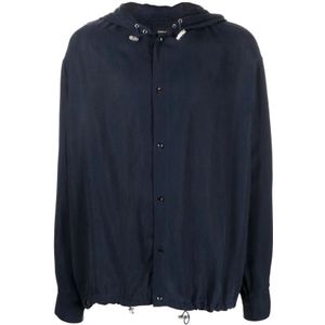 Giorgio Armani, Long Sleeve Tops Blauw, Heren, Maat:XL